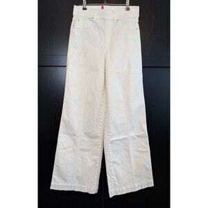 Spanx Women's White Wide Leg High Waist Trouser Pants Medium Pull On Retro Boho
